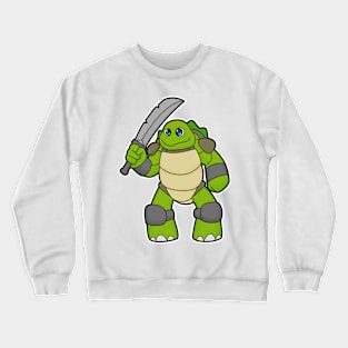 Turtle as Warrior with Sword Crewneck Sweatshirt